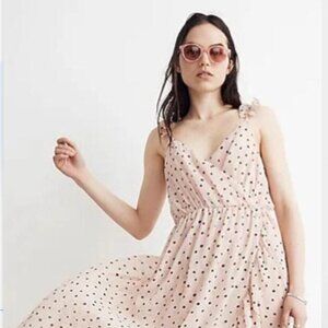 Madewell Ruffle Strap Wrap Dress in Inkspot Dots - Like New, Worn Once - Size 6